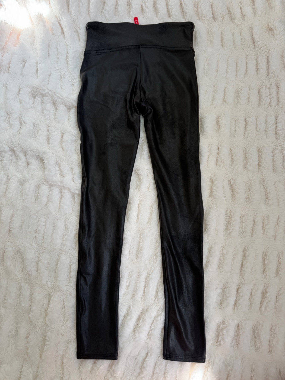 SPANX Black Faux-Leather High-Waist Leggings Size SP - Picture 5 of 5